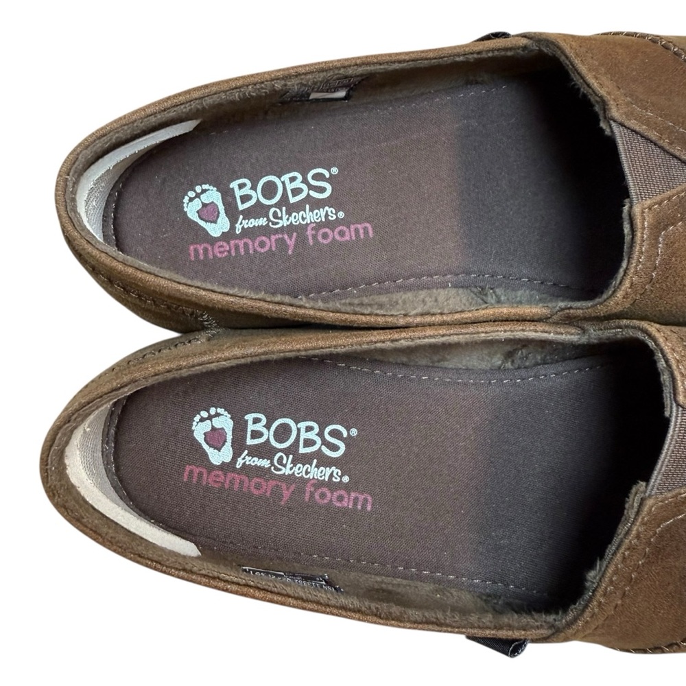 BOBS Skechers Brown Flat Slip-Ons Memory Foam Women’s Comfort Shoes, US Size 9.5 - Picture 5 of 13